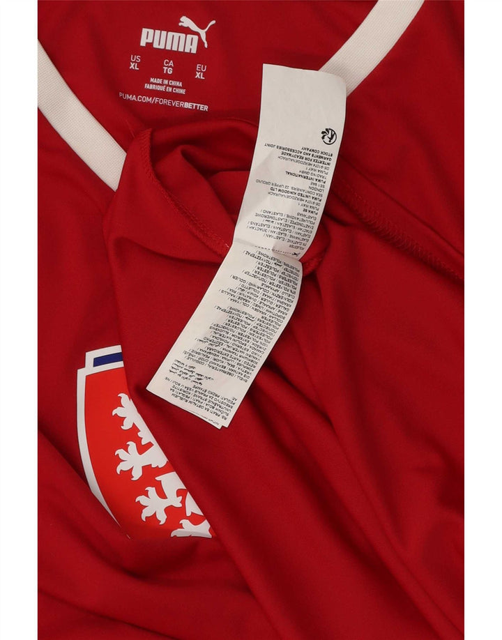 Мужская футболка Puma с рисунком из Чехии, топ XL, красный полиэстер