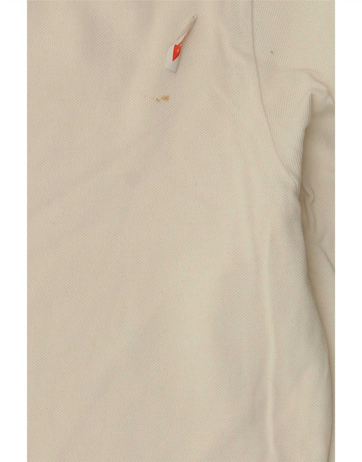 Женская рубашка поло с длинным рукавом Lacoste, размер 44, большая белая