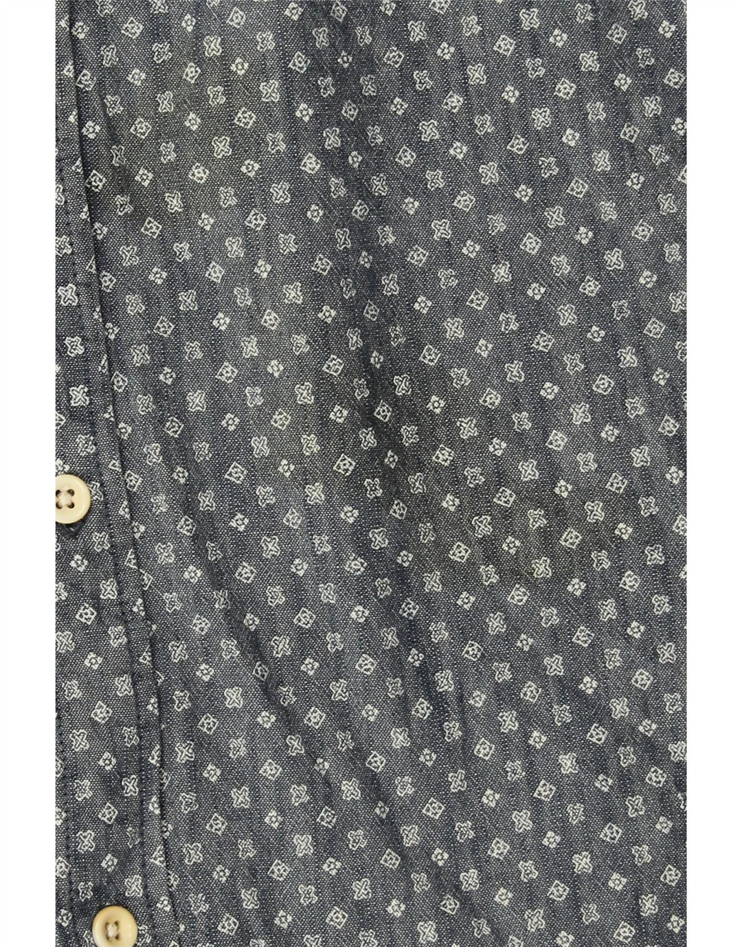 QUIKSILVER Мужская рубашка Modern XL из хлопка темно-синего цвета с пятнами