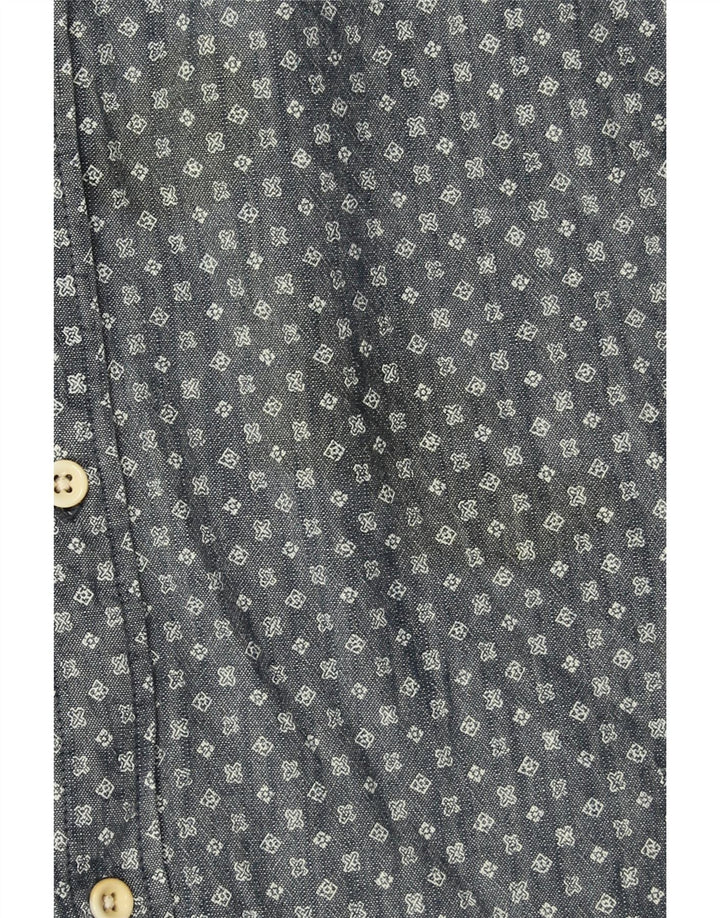 QUIKSILVER Мужская рубашка Modern XL из хлопка темно-синего цвета с пятнами