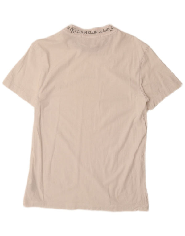 Женская футболка оверсайз с рисунком Calvin Klein Jeans Top UK 10, маленькая белая