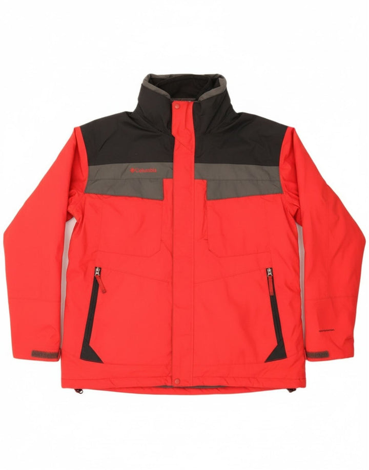 Мужская ветровка Columbia Interchange UK 42 XL, красная с цветными блоками