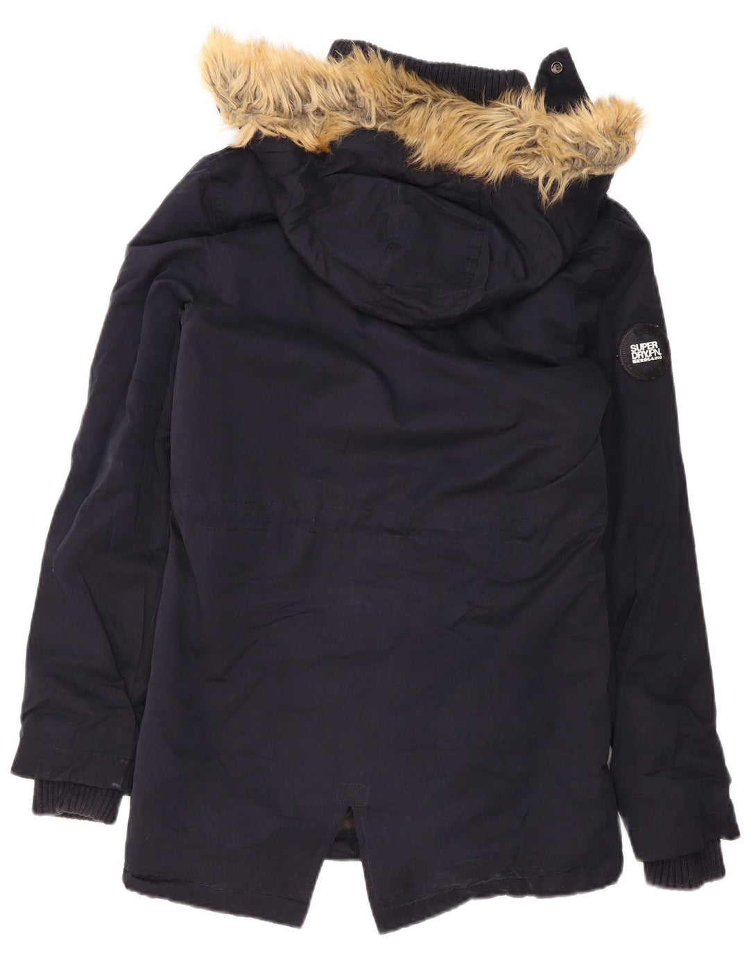 Женская парка из шерпы с капюшоном Superdry UK 14, средний темно-синий полиэстер