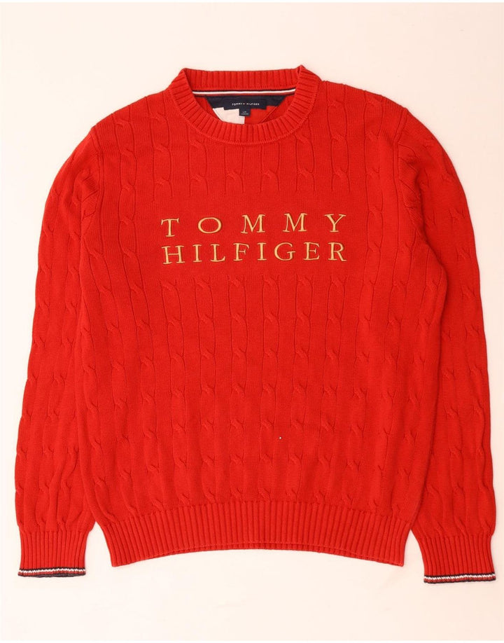 Мужской джемпер с круглым вырезом Tommy Hilfiger, большой красный полиэстер