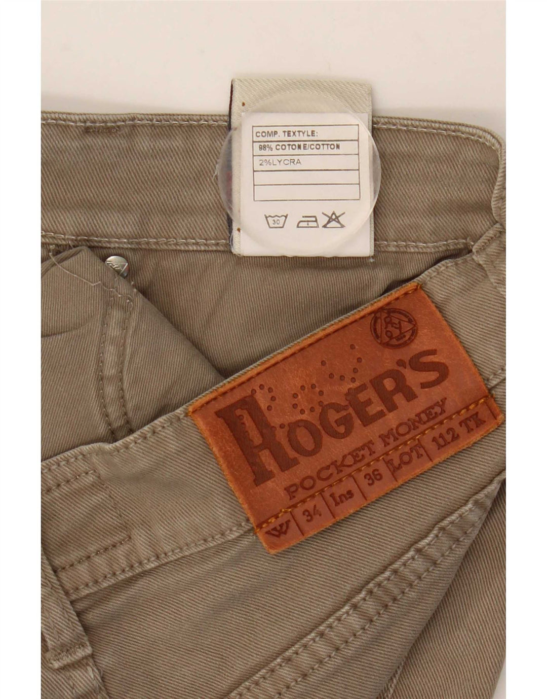 Женские узкие джинсы Roy Rogers W34 L33, бежевый хлопок
