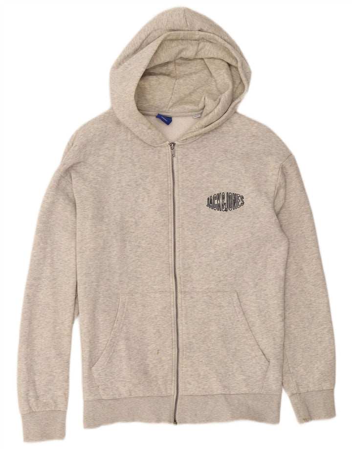 JACK & JONES Мужской свитер с капюшоном на молнии, средний серый хлопок в крапинку