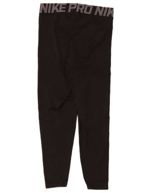 NIKE Womens Dri Fit Graphic Leggings UK 10 Small  Black Polyester