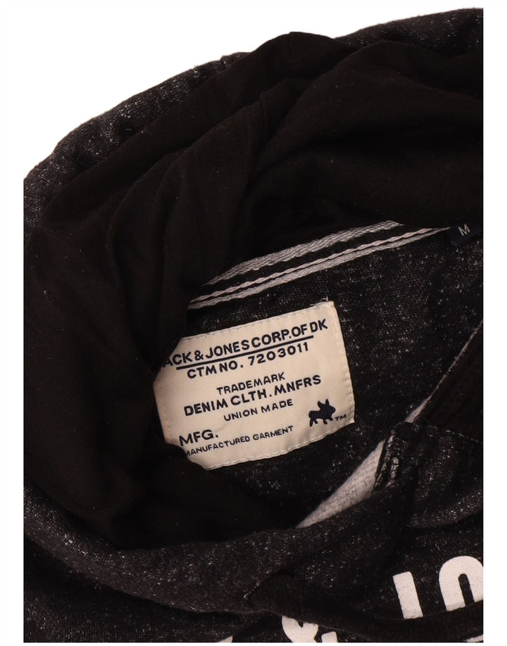 Мужской джемпер с капюшоном Jack & Jones с рисунком, средний, черный, в крапинку