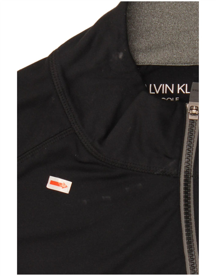 Мужской пуловер на молнии с воротником для гольфа CALVIN KLEIN, большой черный спортивный костюм