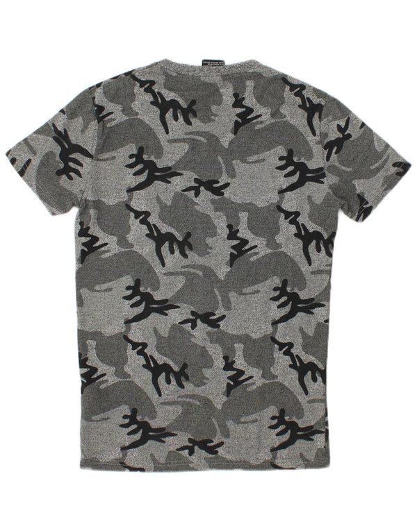 SUPERDRY Мужская футболка с рисунком Top XS Серый камуфляжный хлопок