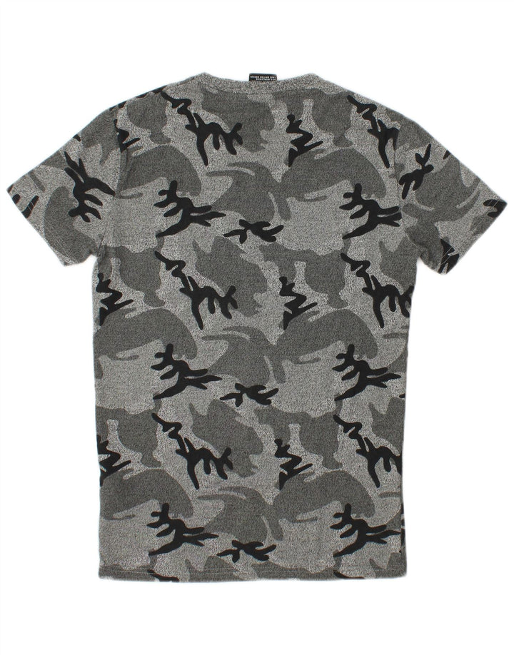 SUPERDRY Мужская футболка с рисунком Top XS Серый камуфляжный хлопок
