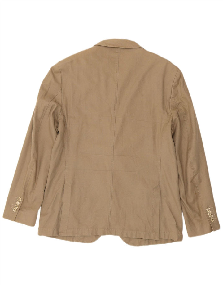 Мужской пиджак Massimo Dutti на 2 пуговицах EU 58 2XL, бежевый хлопок