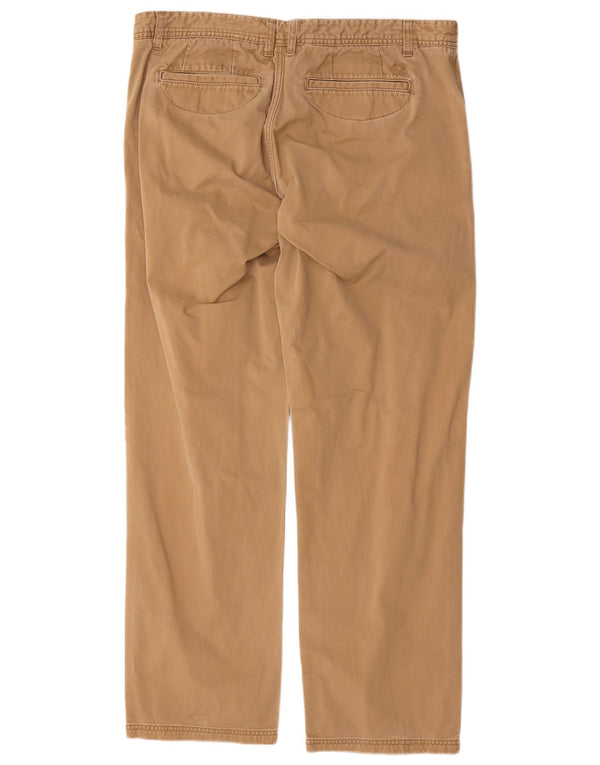 Мужские прямые брюки-чиносы Crew Clothing W38 L30, бежевый хлопок