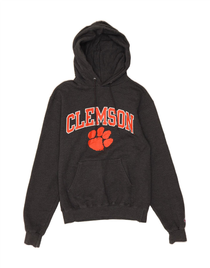 CHAMPION Mens Clemson Graphic Hoodie Jumper Small Grey Cotton Vintage Champion and Second-Hand Champion from Messina Hembry 