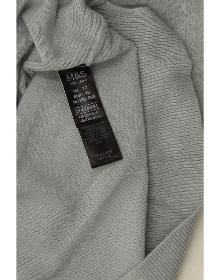 Женский джемпер с круглым вырезом Marks & Spencer UK 12, средний синий акрил