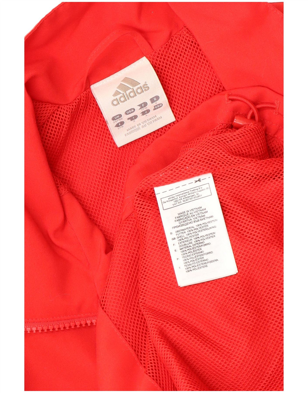 Мужская спортивная куртка ADIDAS UK 38/40, средний красный полиэстер с цветными блоками
