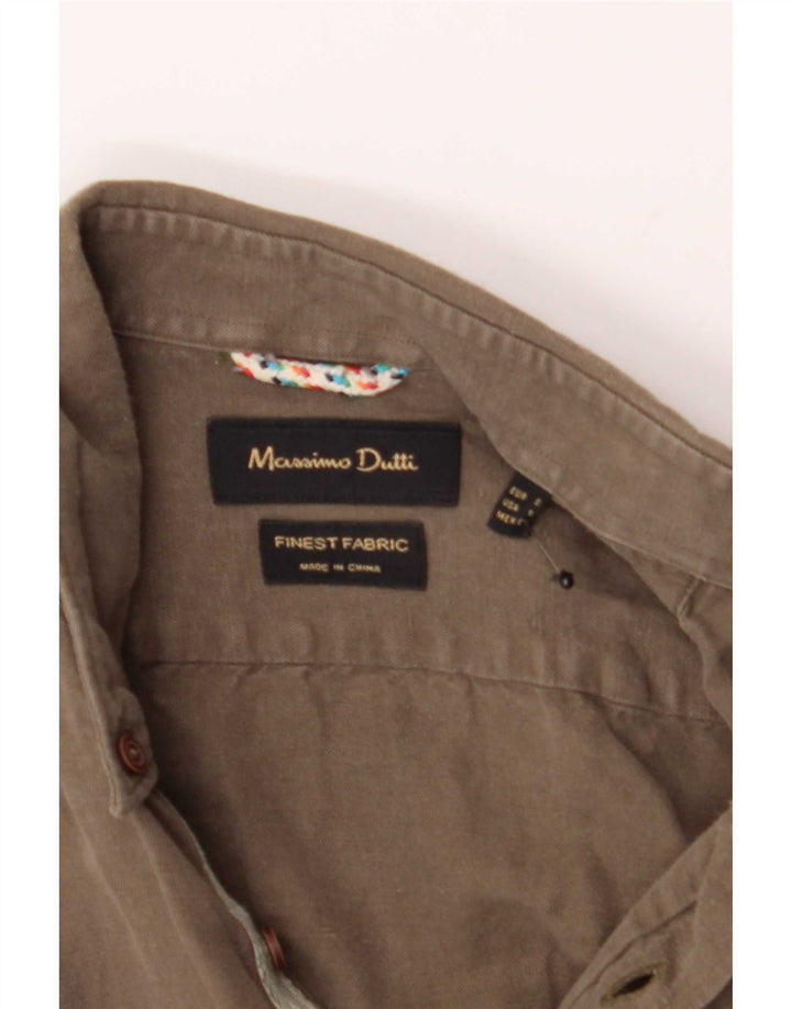 Мужская рубашка Massimo Dutti, маленькая, хаки