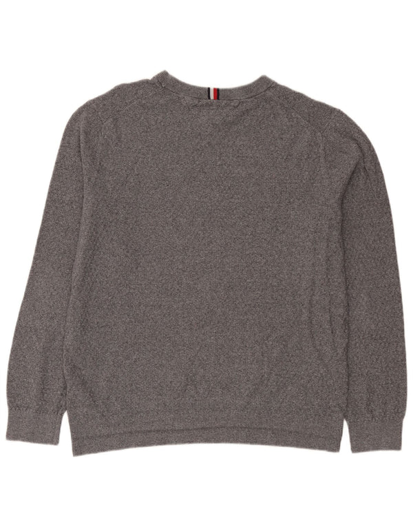 Мужской джемпер с круглым вырезом Tommy Hilfiger 3XL, серый хлопок