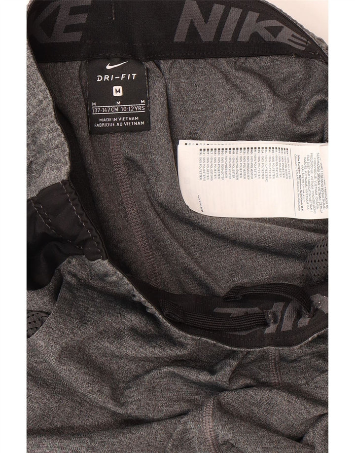 NIKE Boys Dri Fit Sport Shorts 10-11 Years Medium Grey Colourblock Vintage Nike and Second-Hand Nike from Messina Hembry 