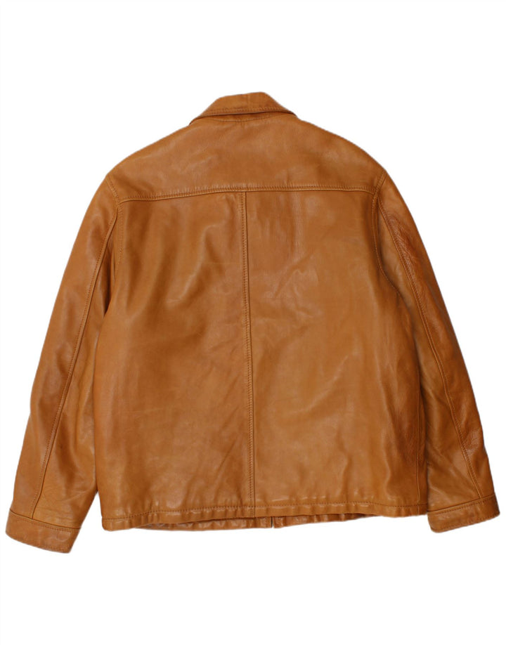 Винтажная мужская кожаная куртка UK 40, большая коричневая кожа