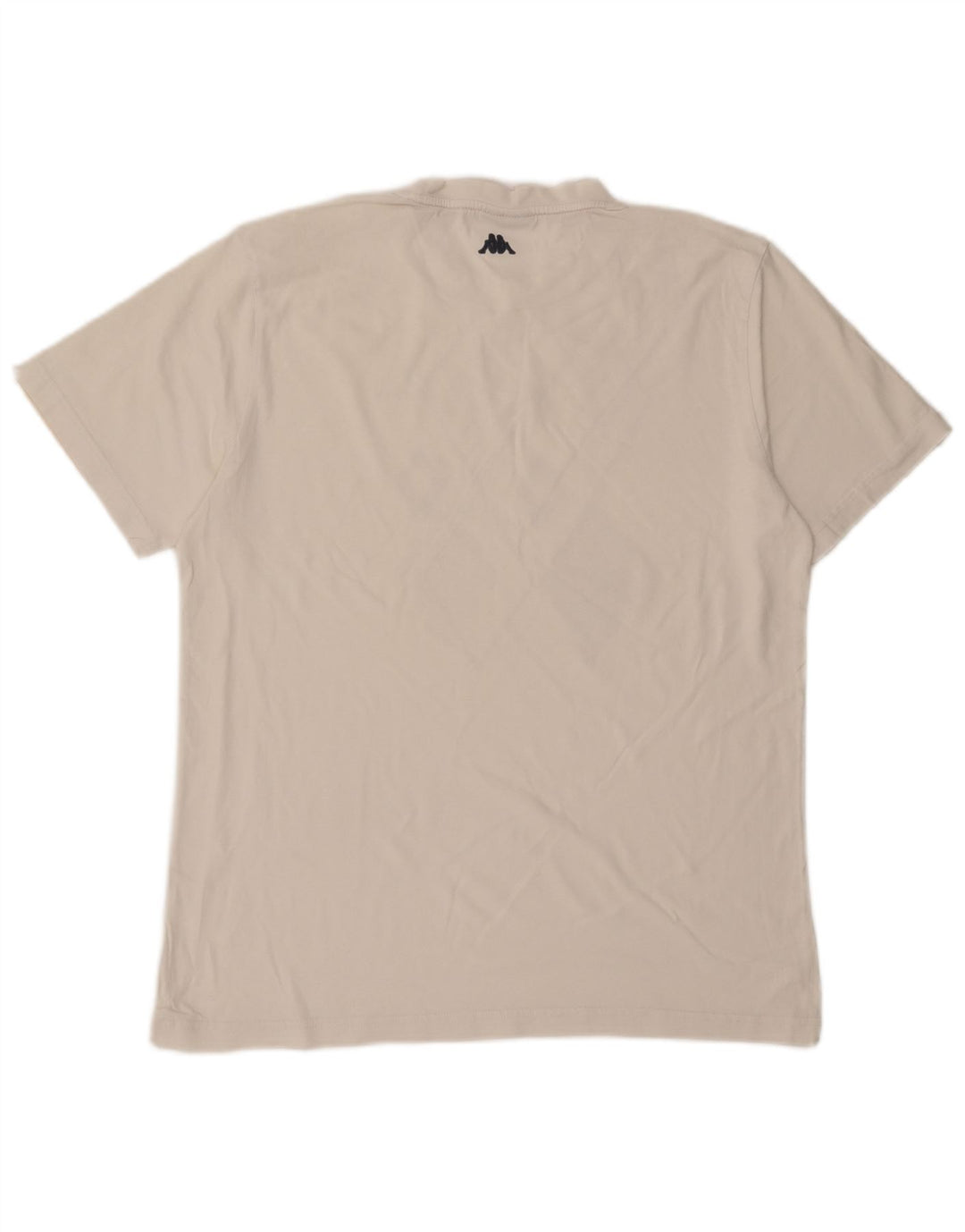 KAPPA Mens Graphic T-Shirt Top Large Off White Argyle/Diamond
