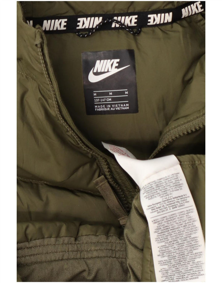 Утепленная куртка Nike для мальчиков с капюшоном, 10–11 лет, средний цвет, полиэстер цвета хаки