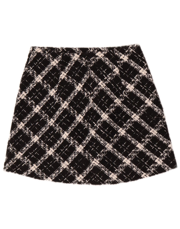 Женская мини-юбка Zara XS W24 в черную клетку