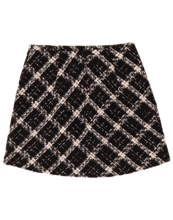 Женская мини-юбка Zara XS W24 в черную клетку