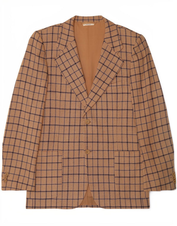 Cerruti 1881 Мужской пиджак на 2 пуговицах IT 54 2XL Классический в бежевую клетку