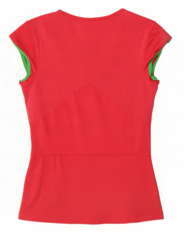 Женская футболка Adidas Climalite Top UK 10, маленький красный полиэстер