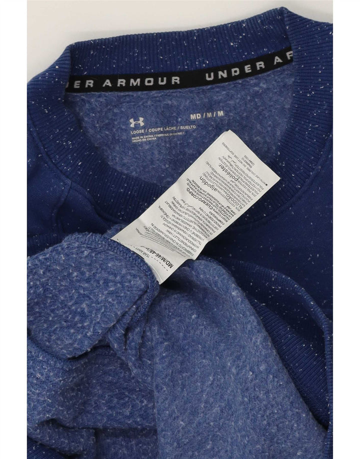 Мужской свитшот Under Armour, хлопковый джемпер среднего синего цвета с крапинками