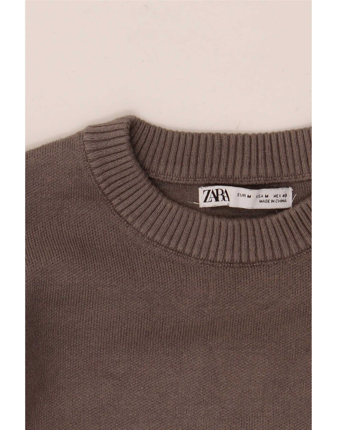 Мужской джемпер с круглым вырезом Zara, средний серый