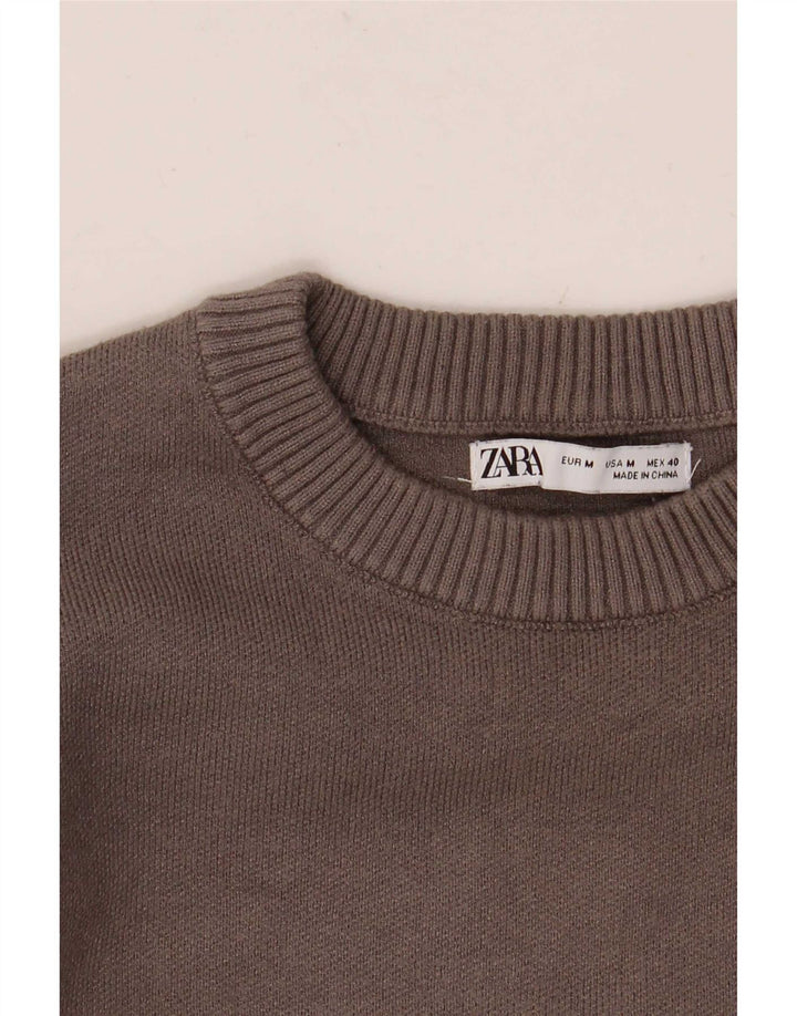 Мужской джемпер с круглым вырезом Zara, средний серый