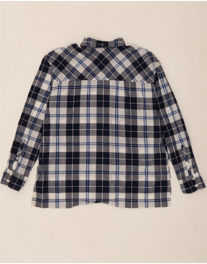J. CREW Womens Flannel Shirt UK 14 Medium Navy Blue Check Cotton Vintage J. Crew and Second-Hand J. Crew from Messina Hembry 