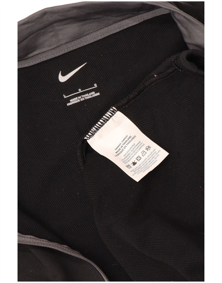 Мужской пуловер с воротником на молнии NIKE, большой черный полиэстер
