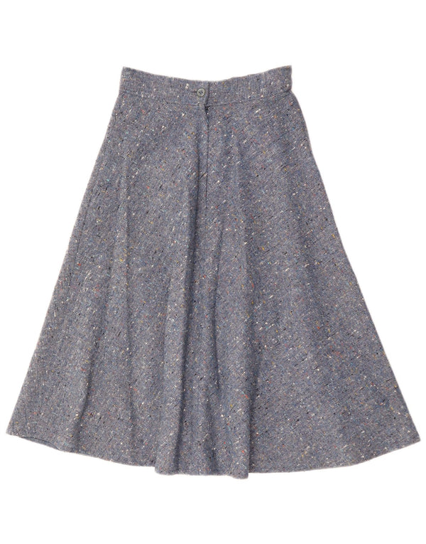 Винтажная женская юбка-трапеция с высокой талией IT 44 JMedium W26 Синяя в крапинку