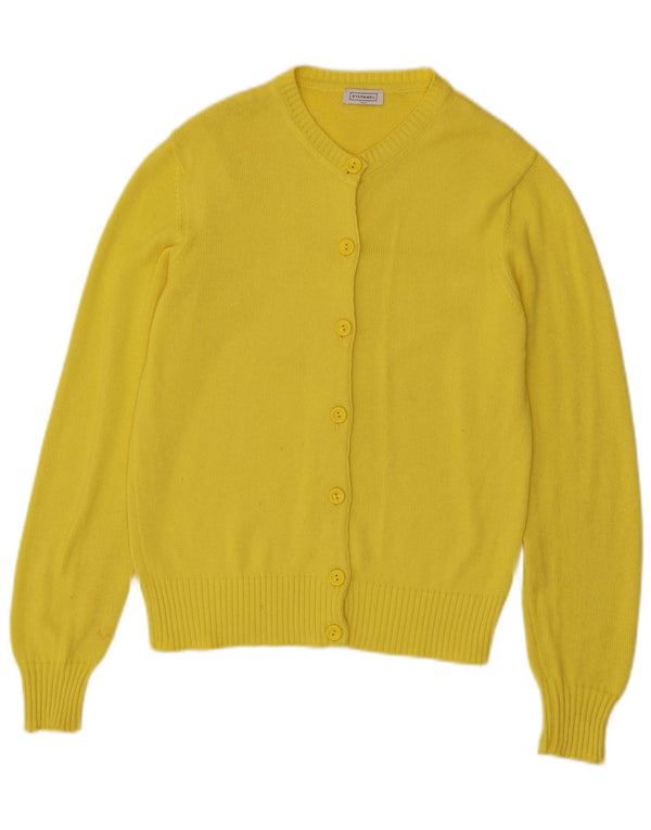 Stefanel Womens Cardigan Sweater UK 12 Medium Yellow Cotton