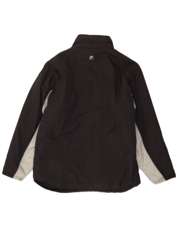 Мужская двусторонняя стеганая куртка Fila IT 50, большая черная, полиэстер с цветными блоками