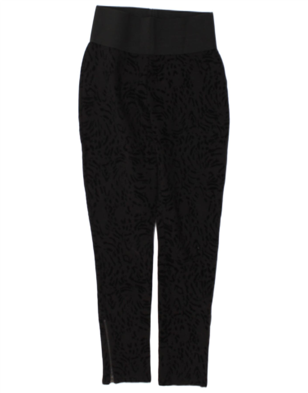 Женские леггинсы Zara UK 12, средний черный с животным принтом