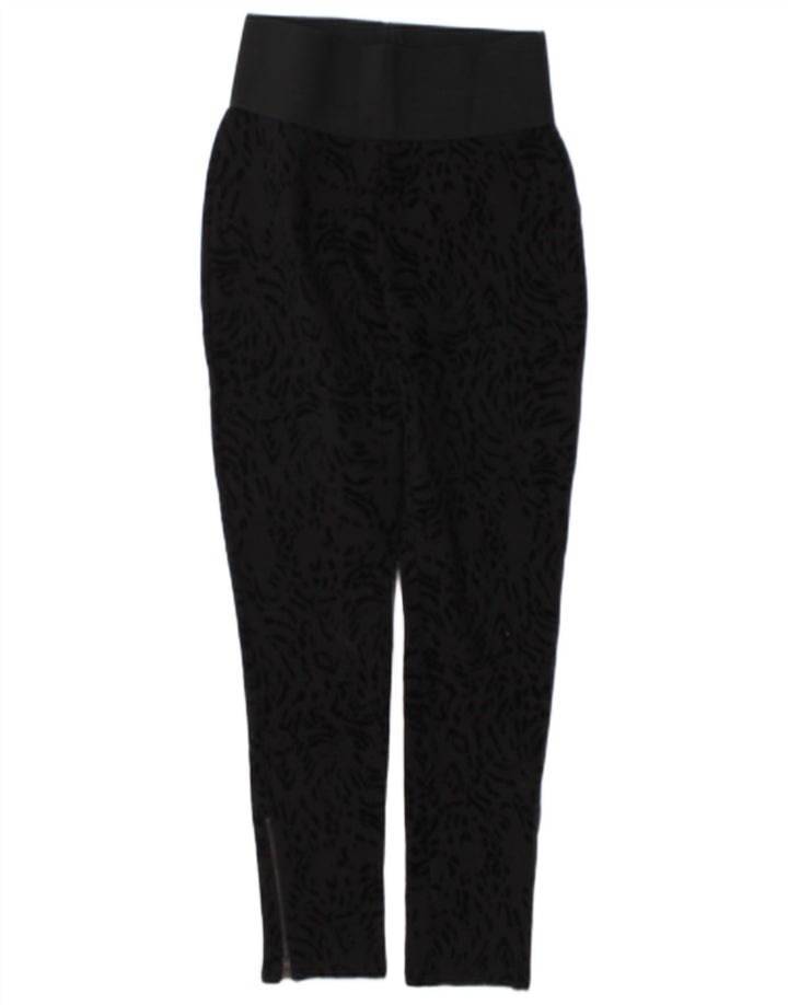 Женские леггинсы Zara UK 12, средний черный с животным принтом