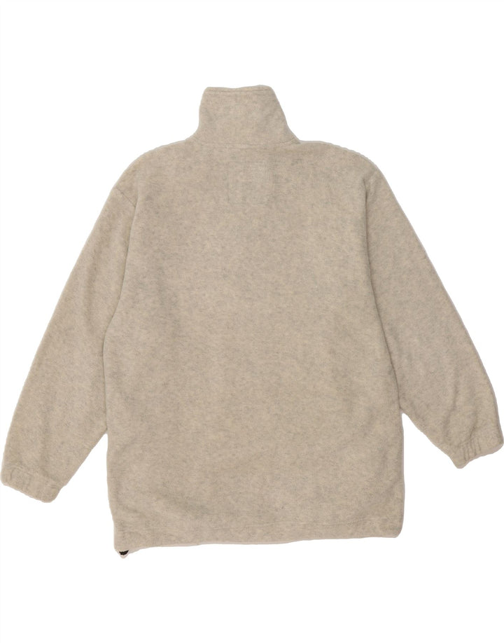 VINTAGE Mens Zip Neck Fleece Jumper Small Beige Polyester Vintage Vintage and Second-Hand Vintage from Messina Hembry 