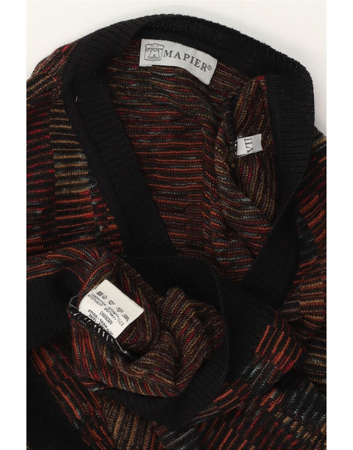 Мужской джемпер Mapier с v-образным вырезом, большой разноцветный геометрический узор из мериносовой шерсти