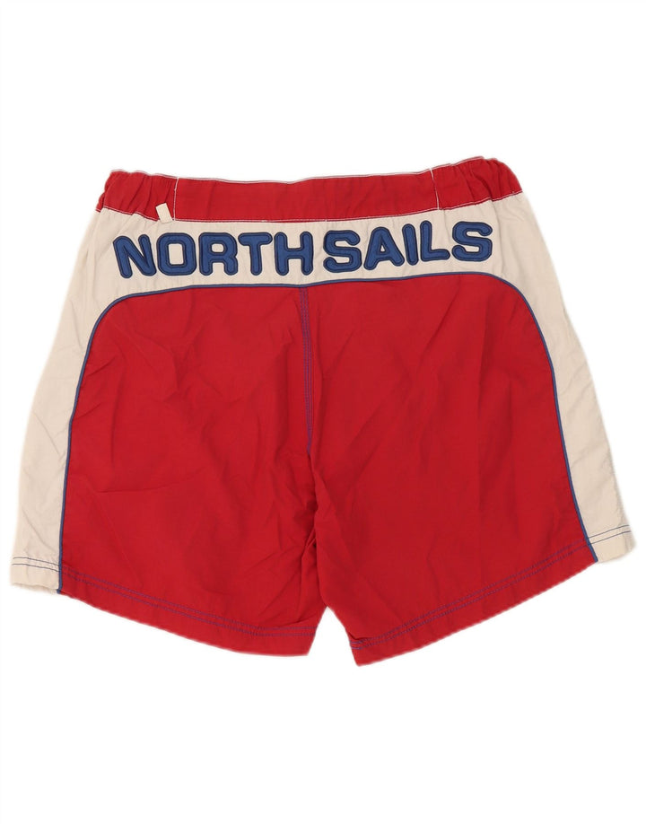 Мужские шорты для плавания North Sails, полиамид среднего красного цвета с цветными блоками