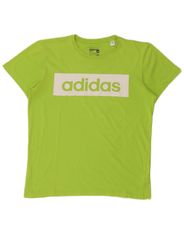 Мужская футболка ADIDAS Climalite с рисунком, хлопковый топ среднего зеленого цвета