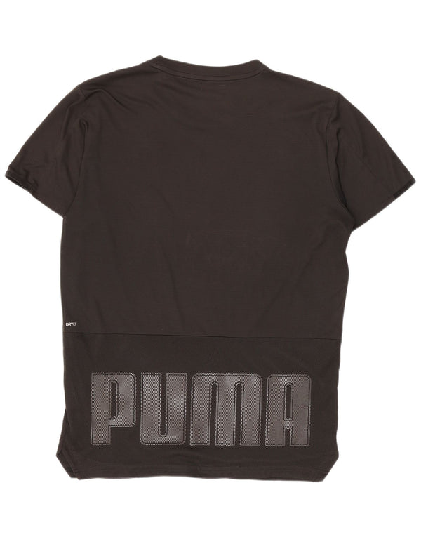 Мужская футболка с рисунком Puma, маленькая черная спортивная футболка из полиэстера