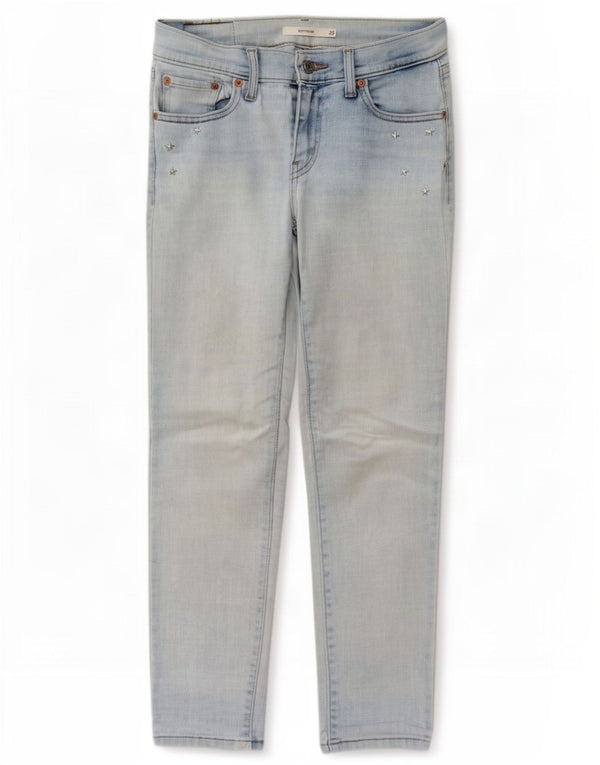 Женские узкие джинсы-бойфренды Levi's W25 L27, синие, хлопок