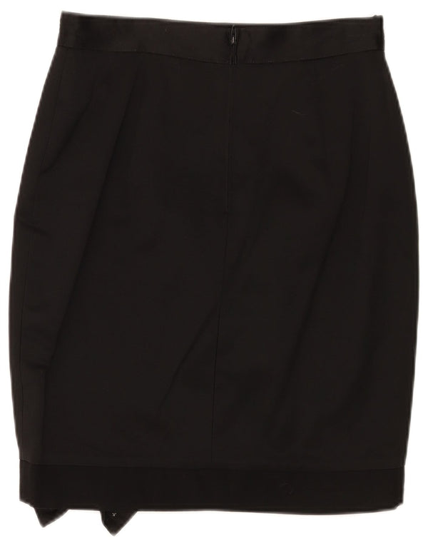 Винтажная женская юбка-карандаш UK 12 Medium W28, черная ацетат