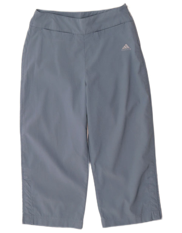 Женские широкие брюки-капри Adidas UK 10, маленькие W27 L19, синий полиэстер