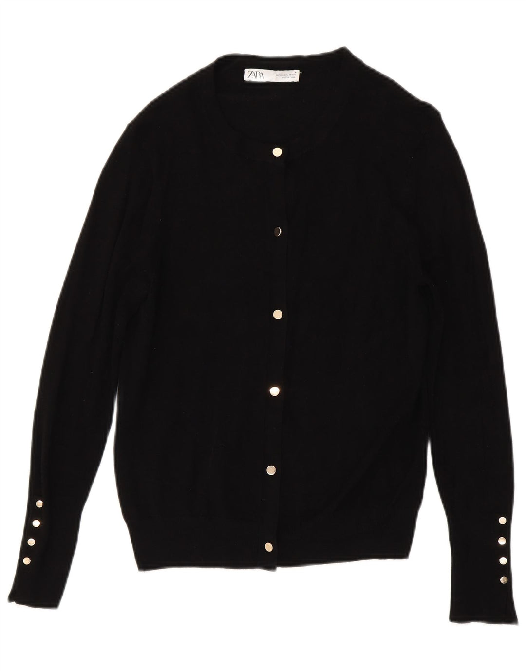 Женский кардиган Zara UK 12, средний черный вискоза