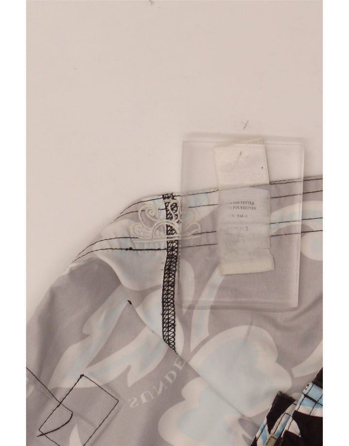 SUNDEK Женские шорты для плавания с заниженной талией, Великобритания 14, средний черный с цветочным принтом